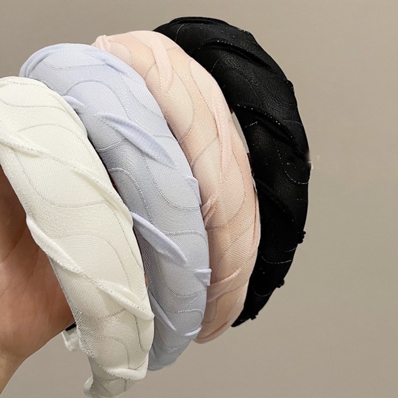 Băng Đô Cài Tóc Bản Rộng Thiết Kế Gợn Sóng Cho Nữ