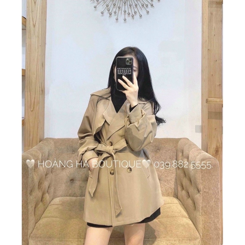 Áo măng tô kaki nữ 2 lớp