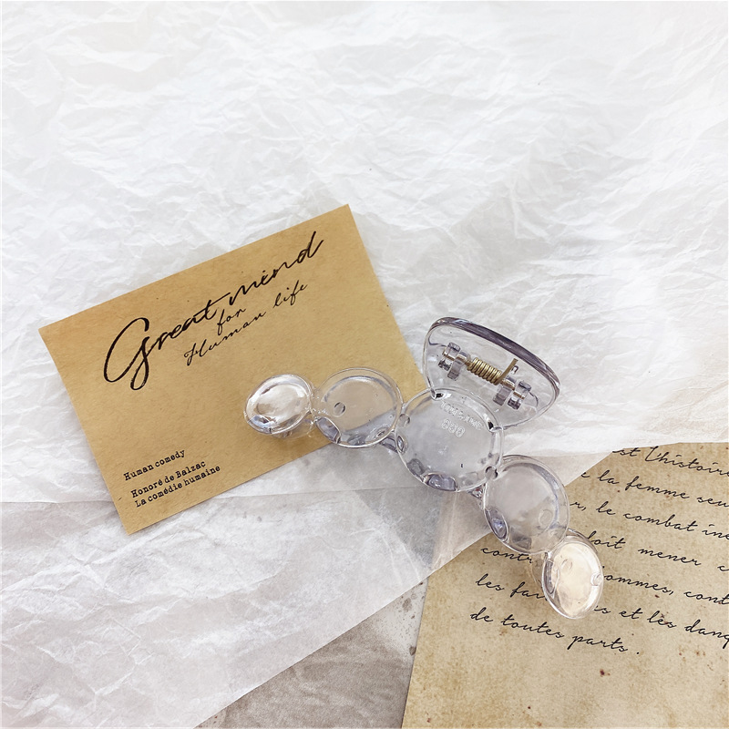 Kẹp Tóc Acrylic Trong Suốt Hình Tròn Xinh Xắn