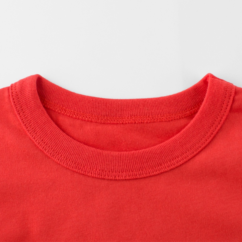 Áo Thun 100% Cotton Tay Ngắn Cổ Tròn Màu Trơn Dành Cho Bé Trai Và Bé Gái 1-9 Tuổi