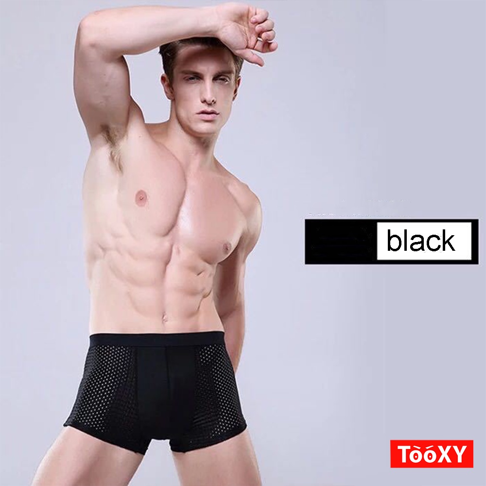 Hộp 4 sịp đùi boxer thông hơi cao cấp, Quần lót đùi nam co dãn 4 chiều VEIKUCOOL