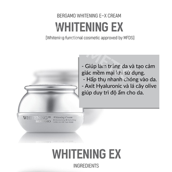 Kem Dưỡng Trắng Da Bergamo Whitening EX Cream