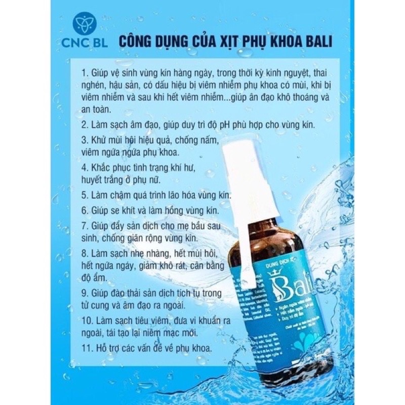 DUNG DỊCH XỊT PHỤ KHOA BALI 50ml ( Chính hãng)