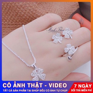 Bông tai nữ bạc đẹp ,khuyên hoa tai cỏ bốn lá trang sức cao cấp Tuấn Thoan JEWELRY