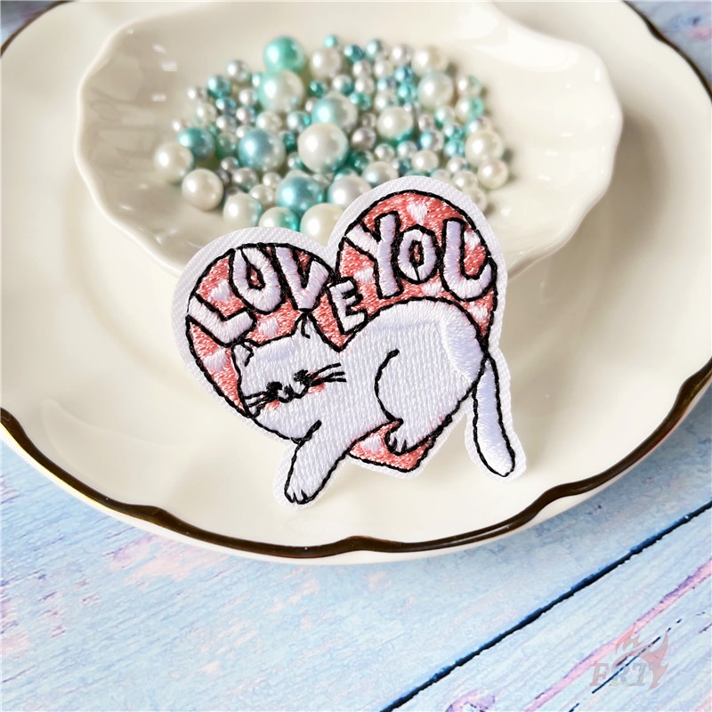 ♥ Miếng Dán Ủi Thêu Hình Chú Mèo Nhỏ Đáng Yêu ♥ 1 Miếng Dán Ủi Lên Quần Áo