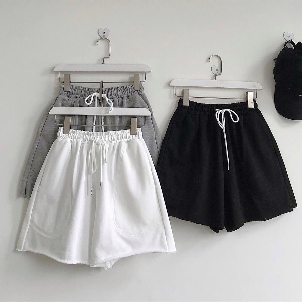 Quần Shorts Thun Trơn Gấu Cắt CHANREEN [FREESHIP] Quần chất thun siêu mát, mặc ở nhà hoặc đi tập đều được | BigBuy360 - bigbuy360.vn