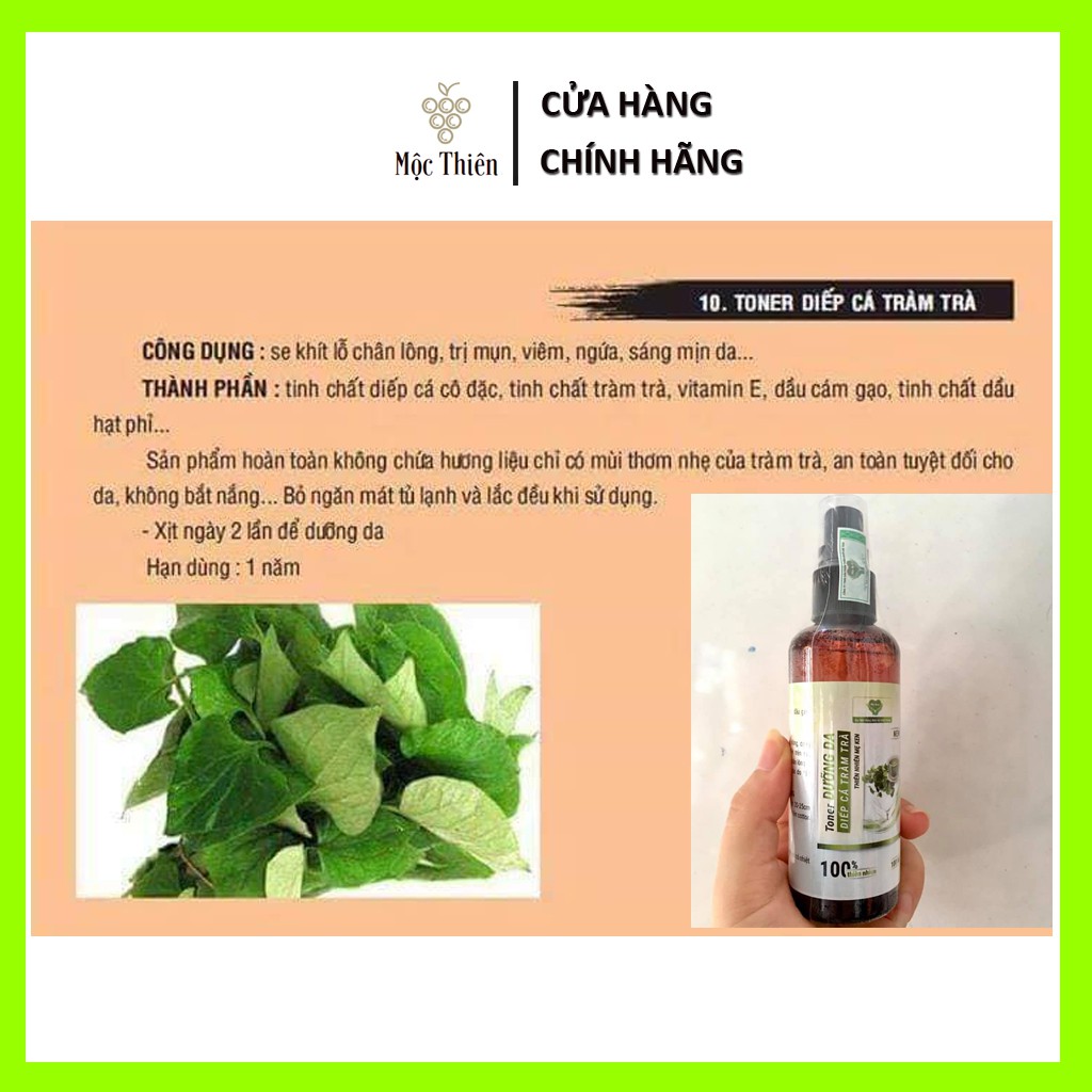 Toner Diếp Cá Se Khít Lỗ Chân Lông Cho Da Mụn Mẹ Ken 100ml [Toner Dưỡng Ẩm Cho Da Dầu, Da Khô Và Da Nhạy Cảm Mộc Thiên]