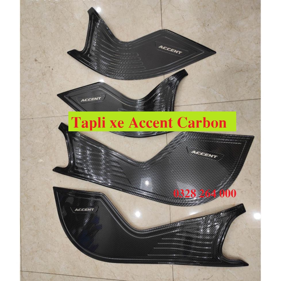 Ốp Tapli cánh cửa Carbon Xe Accent 2018 2019 2020 2021 tặng kèm thêm keo 3.M - vân cacbon cao cấp