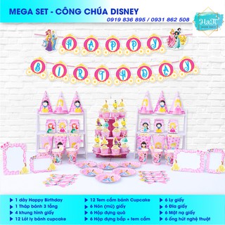 BỘ TRANG TRÍ SINH NHẬT MEGA SET CÔNG CHÚA DISNEY | HATI DECOR PARTY