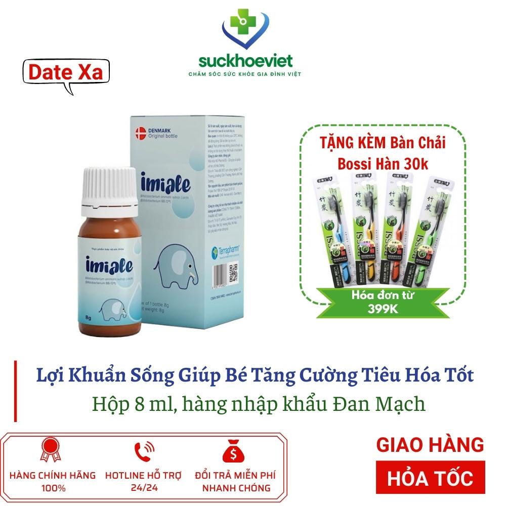 Imiale lợi khuẩn sống giúp bé tiêu hóa tốt, hết táo bón, nôn trớ, tiêu chảy hàng Đan Mạch hộp 8ml