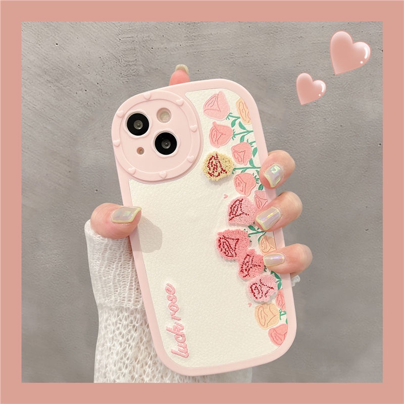 Ốp Điện Thoại Thêu Hình Hoa Tulip Cho iphone 12 13 11 Pro Max X Xs Max Xr Yih8