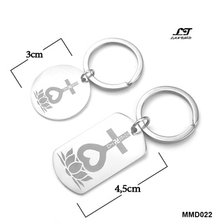 Móc khóa khắc Thiên Tâm bình an may mắn MMD022 Không đen không rỉ sét