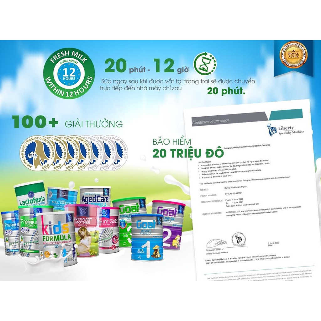 Sữa Tăng Chiều Cao Cho Bé ROYAL AUSNZ Camel Grow Up Milk Powder Cho Trẻ Từ 3 Tuổi Hộp 900g