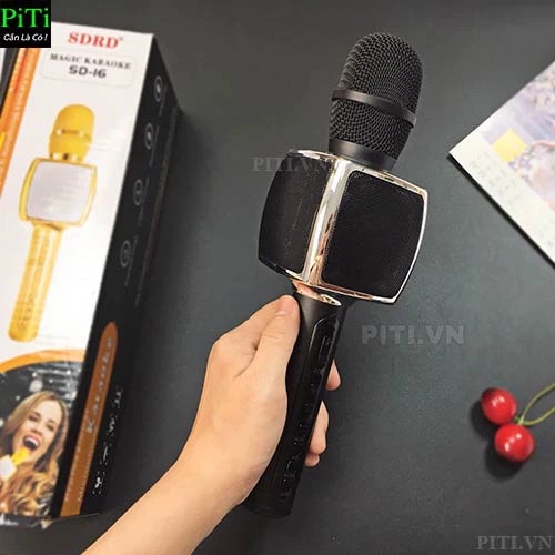 Micro karaoke bluetooth mini cầm tay GrownTech SD 16 đa năng âm thanh chuẩn âm bass to kết nối blutooth