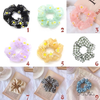 Dây buộc tóc kẻ sọc ca rô nhiều màu lựa chọn thời trang