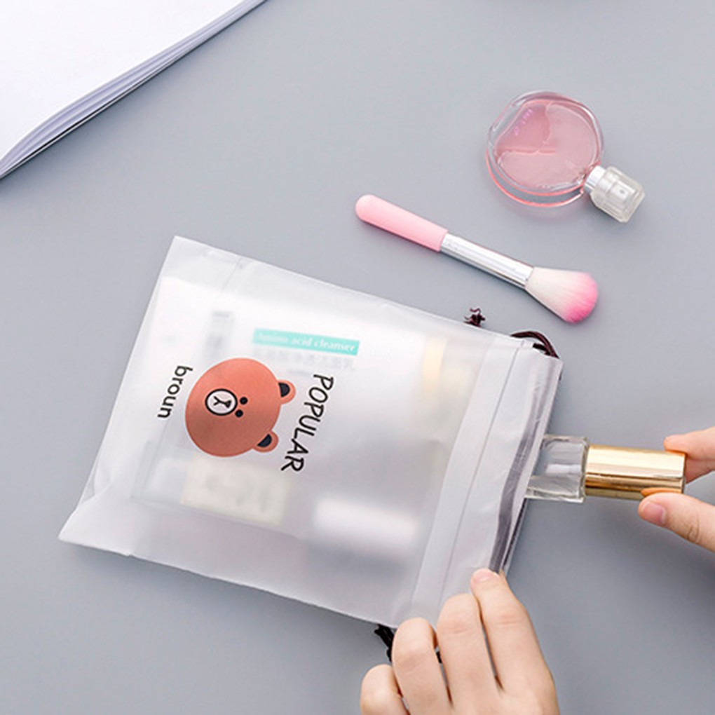 (Hàng Mới Về) Túi Đựng Mỹ Phẩm Bằng Nhựa Có Dây Rút Tiện Lợi Cho Du Lịch | BigBuy360 - bigbuy360.vn