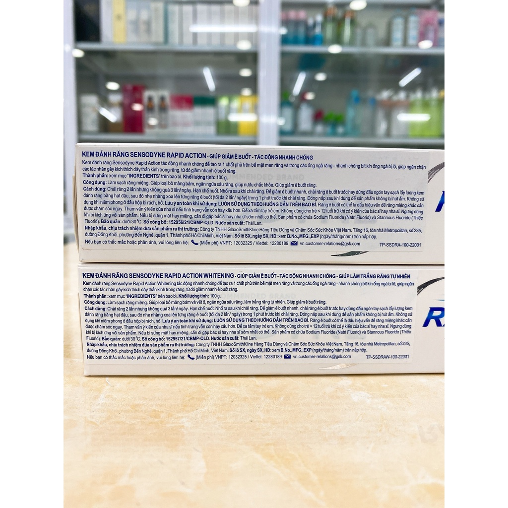 Kem Đánh Răng Sensodyne GIảm Ê Buốt Rapid Chính Hãng Công Ty 100g Mẫu Mới