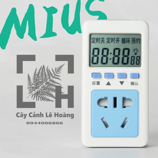Đồng hồ hẹn giờ phun sương Mius ( Hẹn giờ bật tắt đèn )