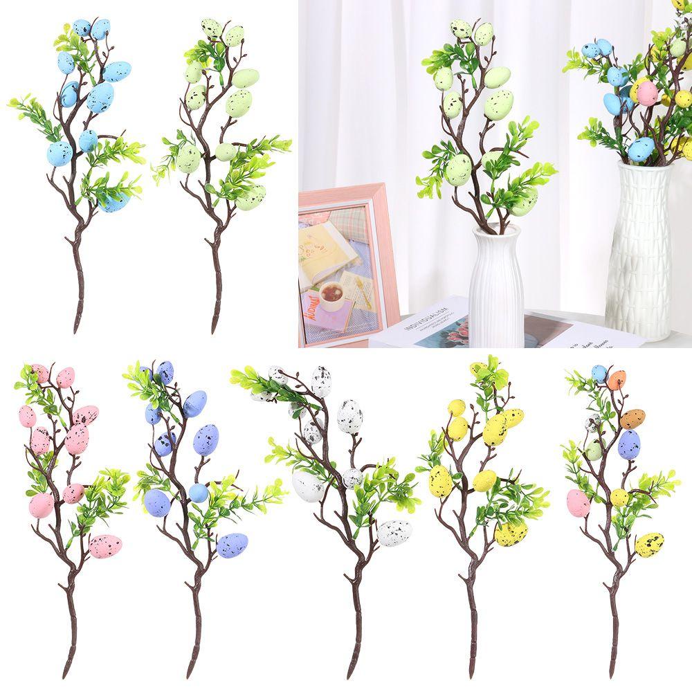 Nhánh Cây Trứng Phục Sinh Bằng Xốp 35cm Trang Trí Tiệc Cưới / Lễ Hội