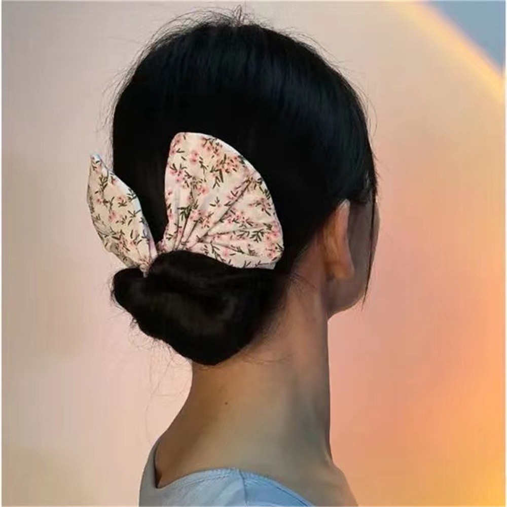 Dây Cột Tóc Dạng Phồng In Họa Tiết Đơn Giản Ngọt Ngào Cho Nữ