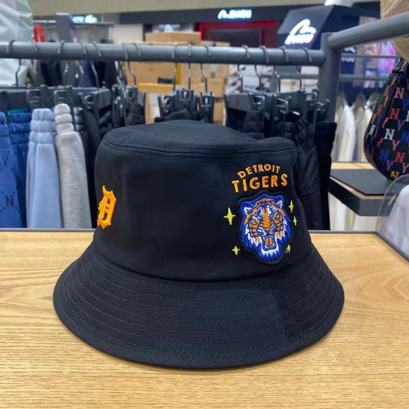 Mũ Bucket Unisex Màu Trơn Thêu Hình Hổ Thời Trang Đi Biển Mùa Hè