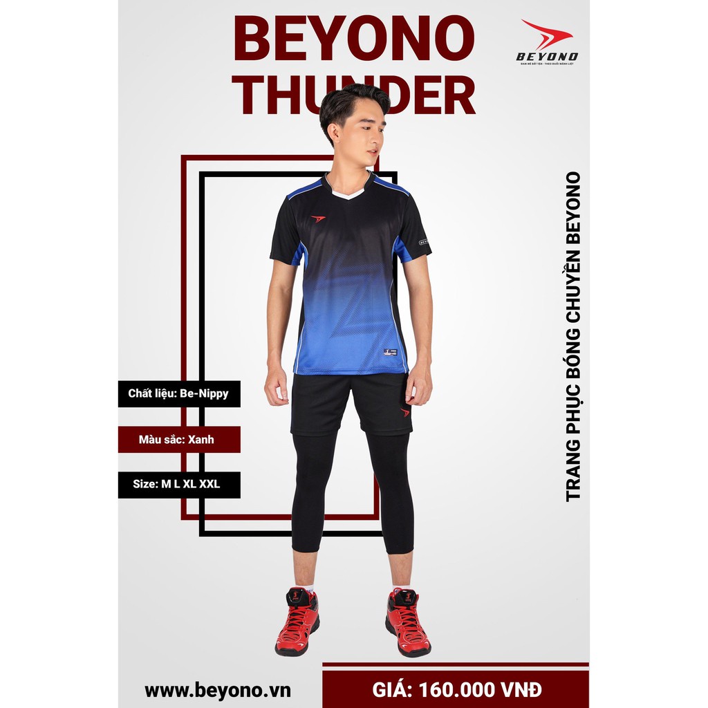 [ Chính Hãng ] Quần Áo Bóng Chuyền Beyono Thunder Nam Nữ - Xanh  ྇ tt  ྇