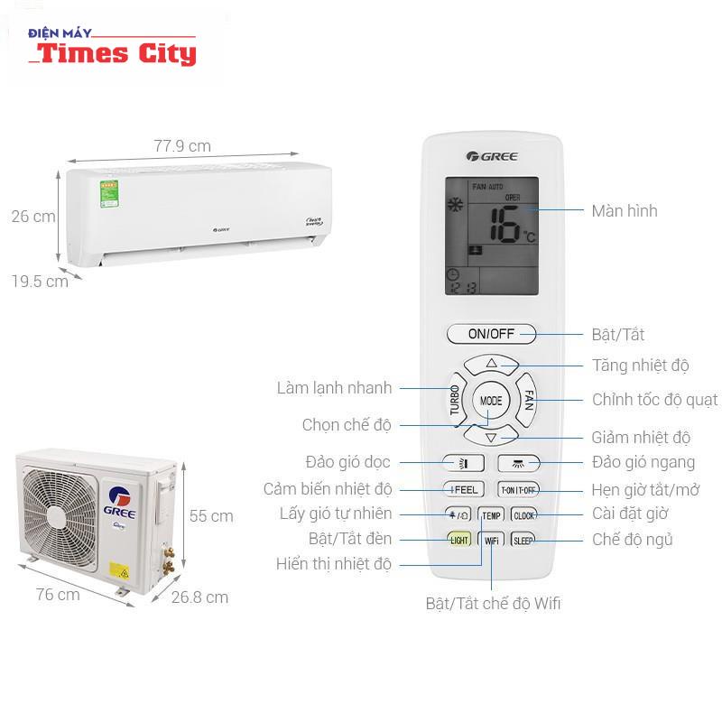 Điều hòa Gree 9000 1 chiều inverter R32 GWC09PB-K3D0P4(I/O)