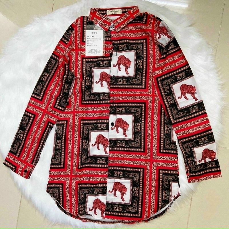 Đầm sơmi hoạ tiết