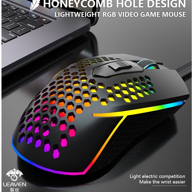 Chuột máy tính Chuột quang RGB nhiều màu LEAVEN S50 Bảo hành 24 tháng Chuột chơi game thể thao điện tử