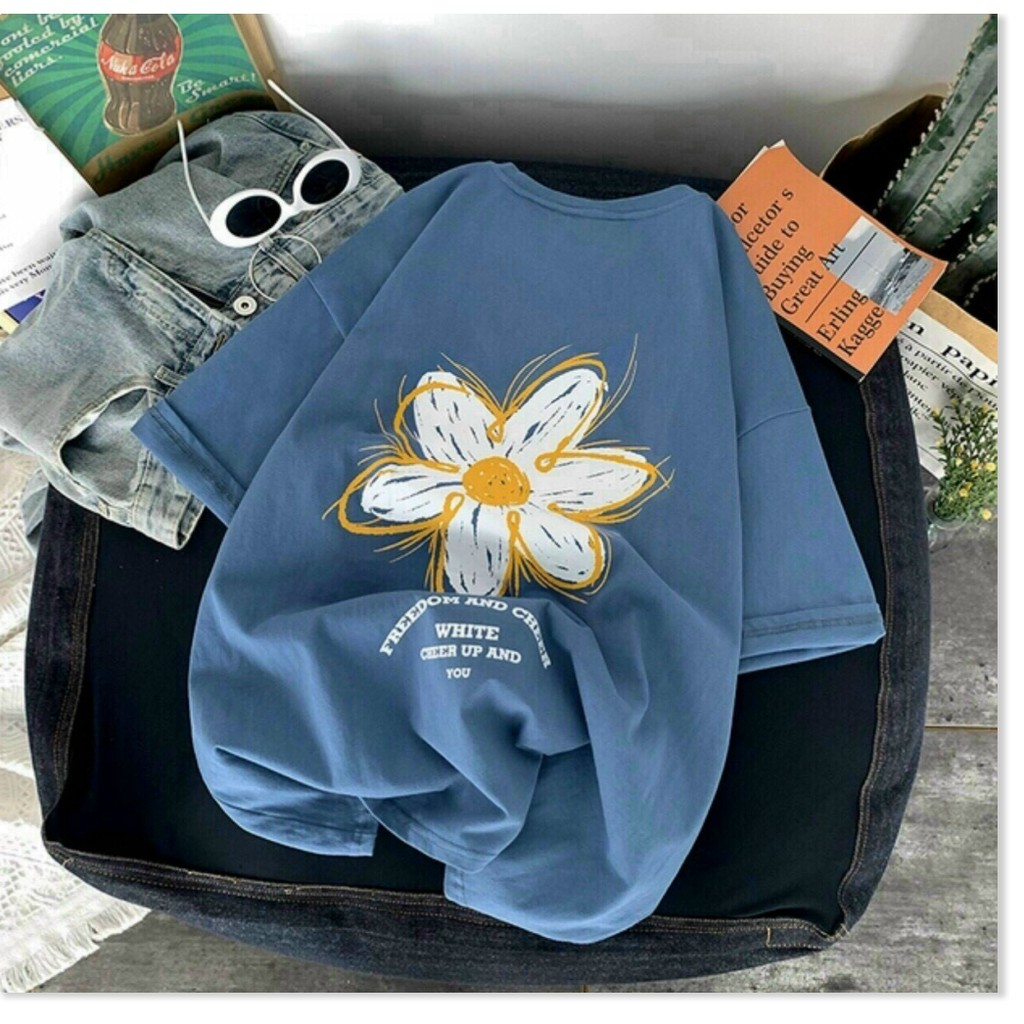 ÁO THUN NAM NỮ FORM RỘNG IN HÌNH HOA HƯỚNG DƯƠNG PEACE SIÊU ĐẸP
