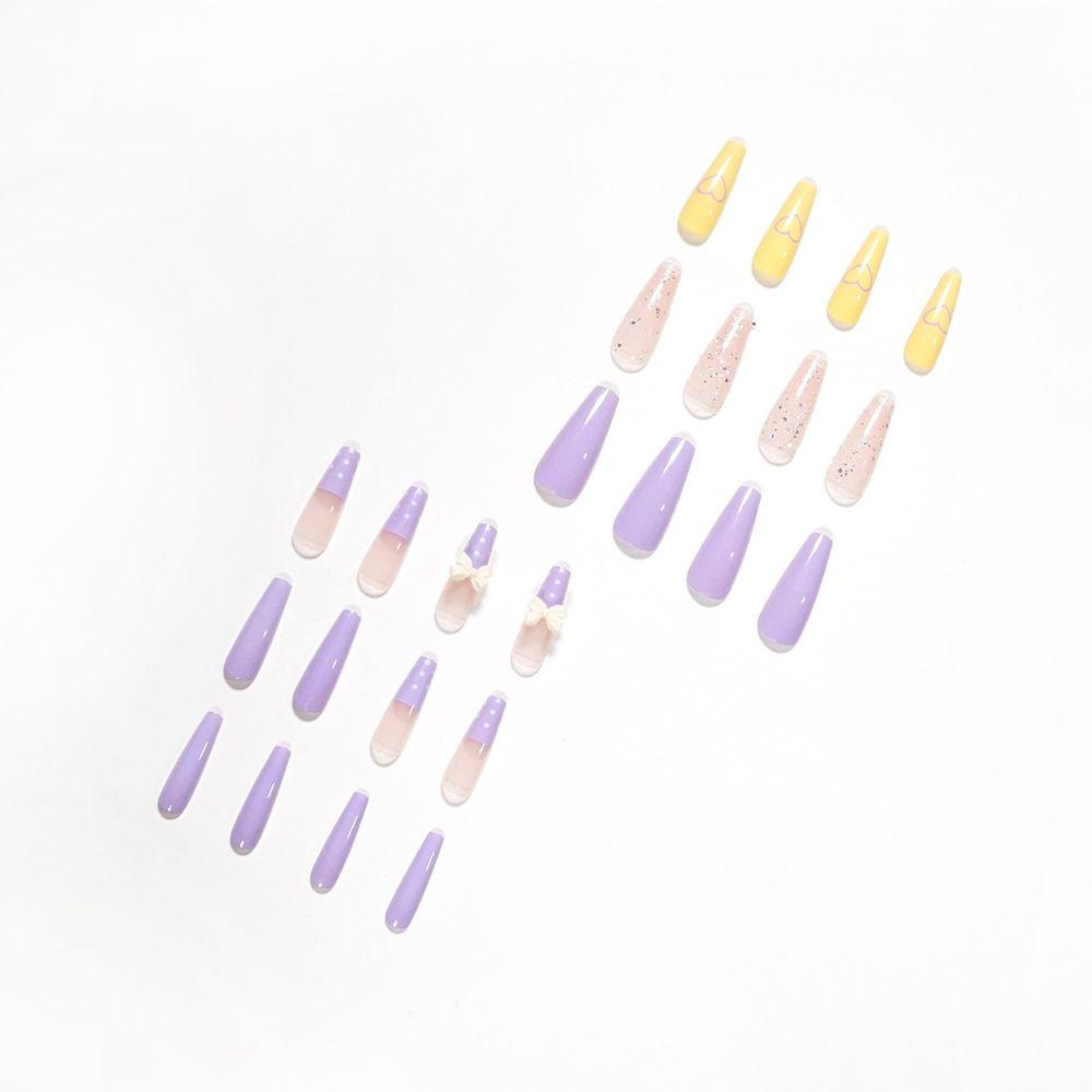 MIHAN1 Set 24 Móng Tay Giả Có Thể Tháo Rời