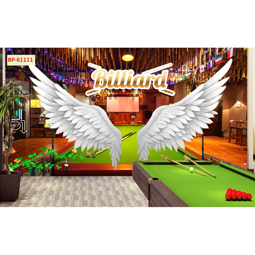 Tranh lụa 3d trang trí quán Bi-a Kích Thước 1,5m x 2m Bi-a 2