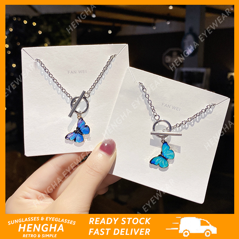 Vòng đeo tay/vòng cổ hợp kim mặt hình bươm bướm thời trang Hàn Quốc cho nữ