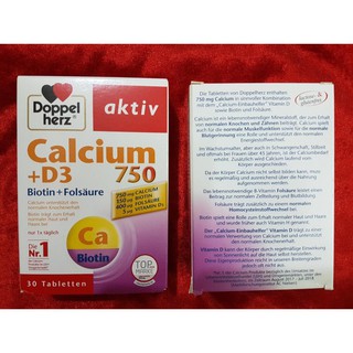 DE  Viên uống Calcium D3 750 hộp 30 viên, xách tay Đức .