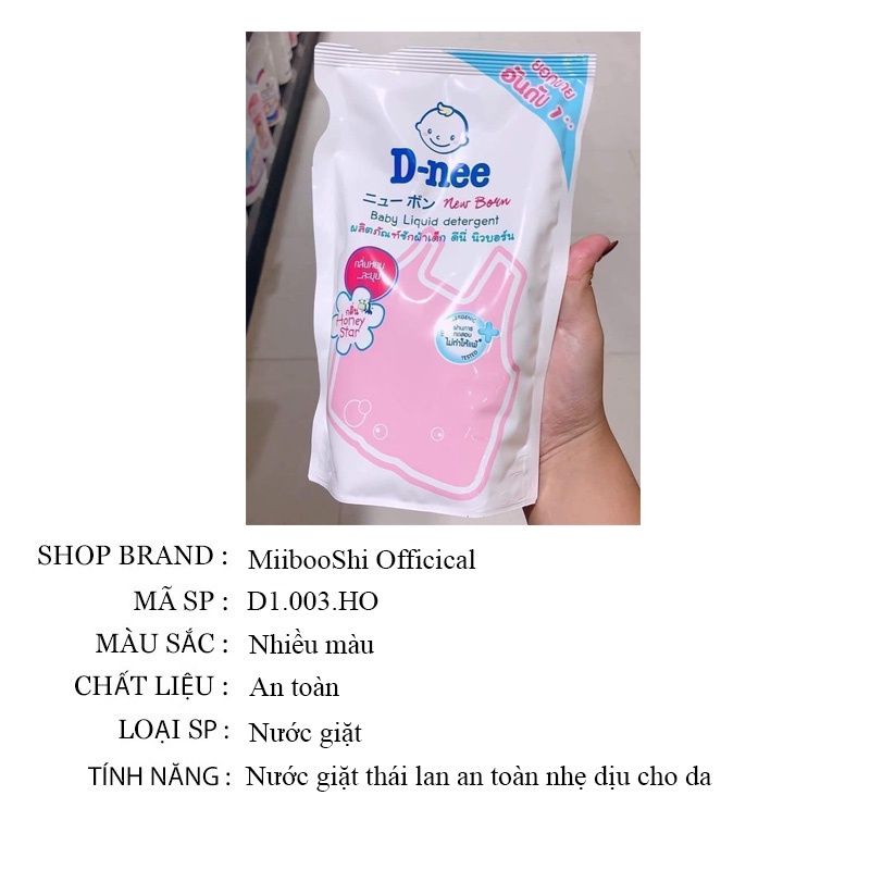 Nước giặt Dnee túi 600Ml hính hãng Thái Lan hàng nội địa hương thơm bền lâu MiibooShi D1.003.HO