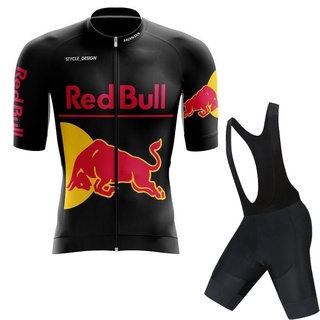 Red Bull Đi Xe Đạp Jersey set Downhill Nam Đen Xe Đạp Tay Ngắn Chất Lượng Cao Đi Xe Đạp Jersey yếm Quần Short Phù Hợp Với