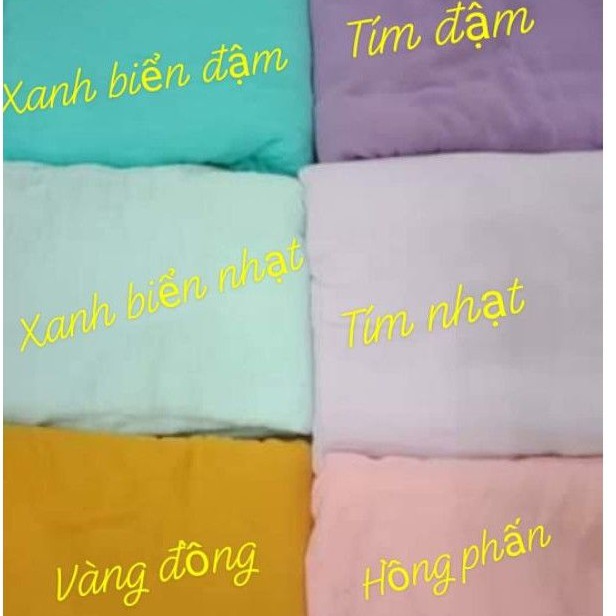 Vải xô nhăn 2 lớp màu trơn