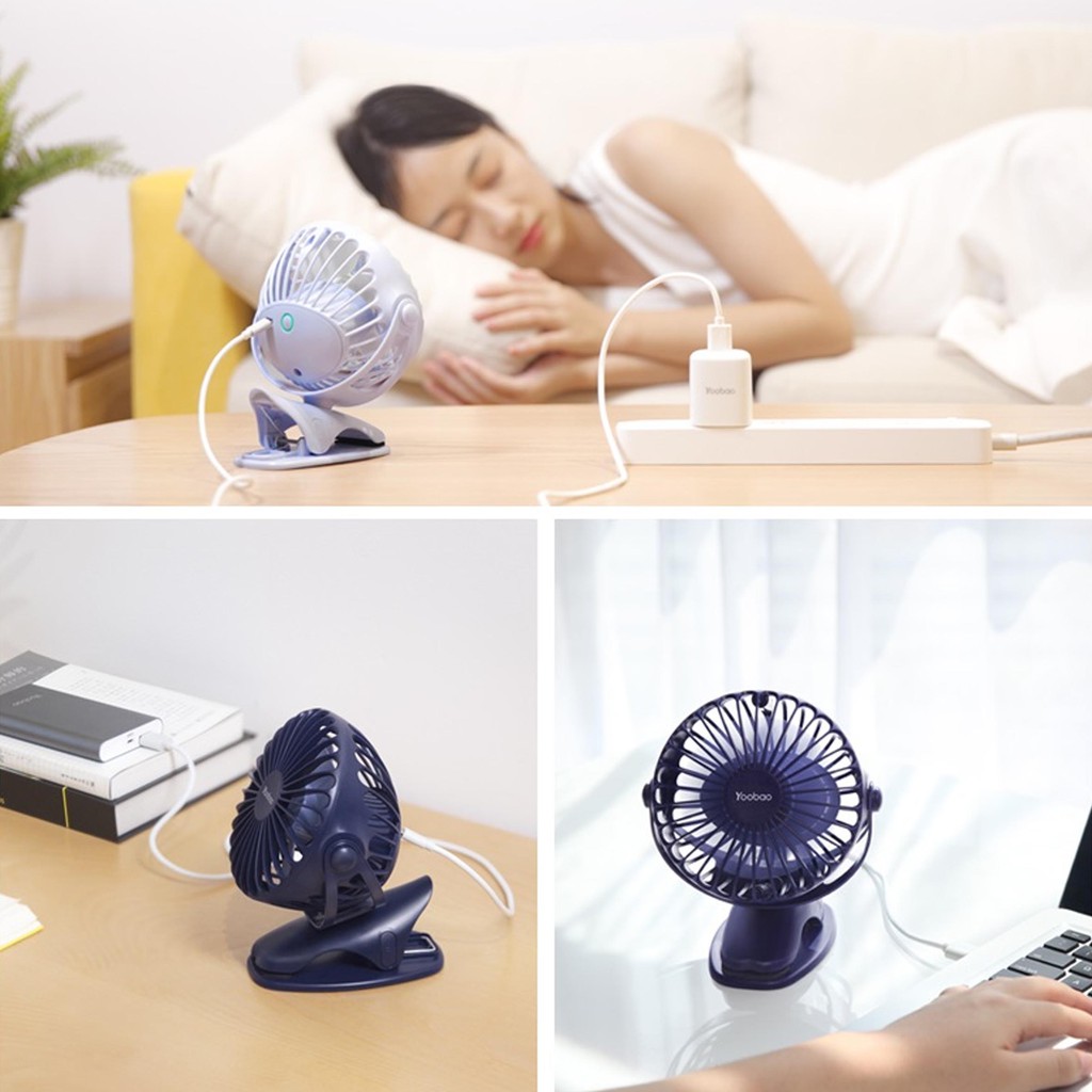 Quạt Yoobao F04 bản 6400mAh  Quạt kẹp tích điện YOOBAO Dùng Liên Tục 32 Tiếng 6400mAh Y-F04