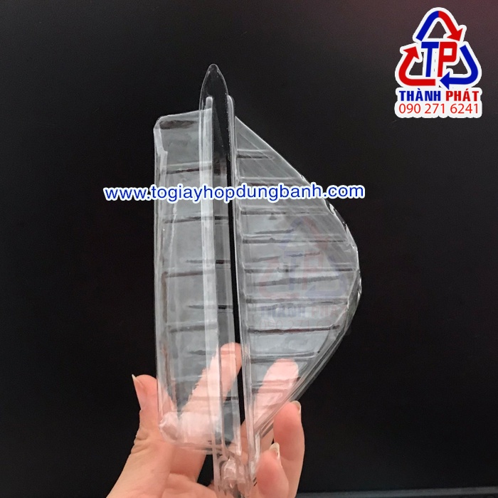 100 Hộp đựng sanwich có nút bấm - Hộp H06 đựng bánh mì tam giác