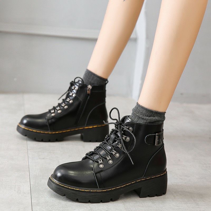 Copper boots đế cao  - Boots da bò nữ phong cách vintage, retro