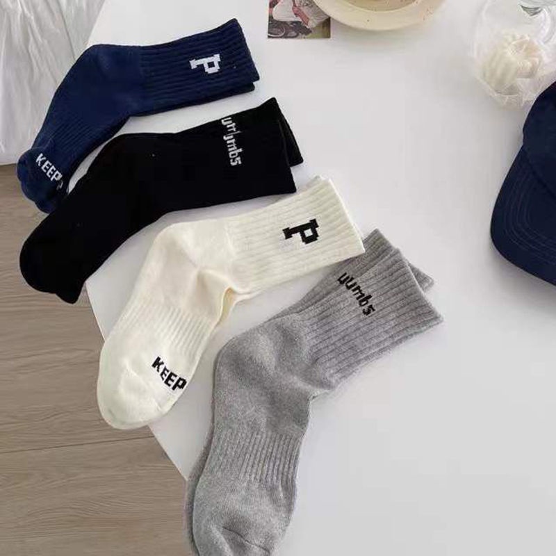 Vớ Cao Đến Giữa Bắp Chân Màu Trắng Phong Cách Ins Nhật Bản Dễ Phối Đồ Cho Nữ