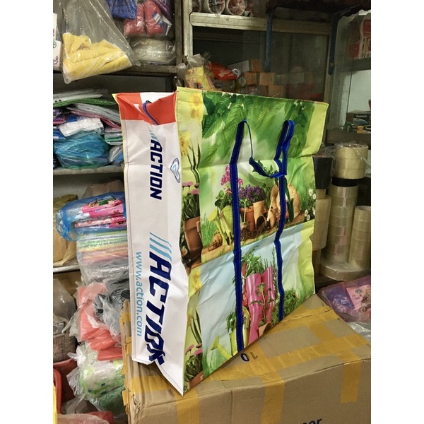 Túi bạt hoạ tiết có khoá kéo