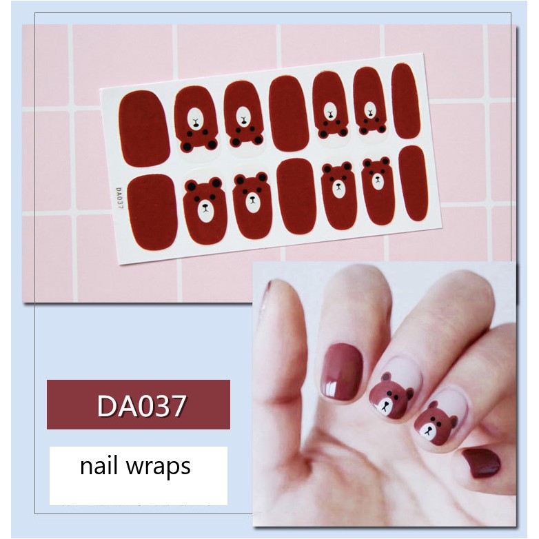 Miếng dán móng tay Phong cách Hàn Quốc Stickers Nails Wraps 3