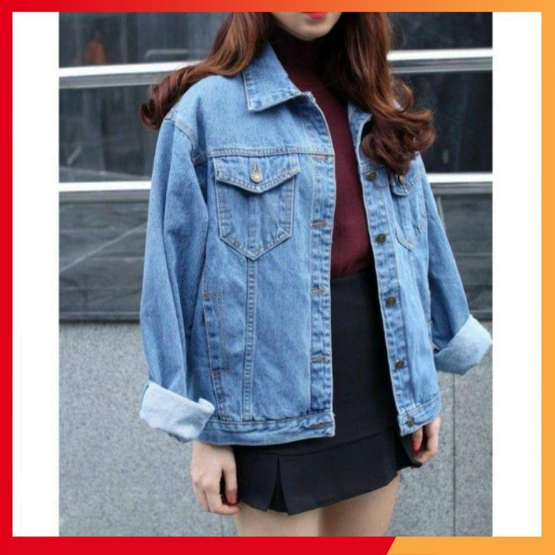 Áo Khoác Jean nữ 💖🅷Ì🅽🅷 🆃🅷Ậ🆃💖 croptop 5 cúc sau lưng , hàng loại một , chất jean dày dặn