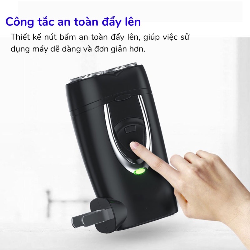 Máy Cạo Râu Đa Năng Máy Cạo Râu 2 Lưỡi Đầu Máy Cạo chống Nước Dễ Dàng Vệ Sinh Titan.st