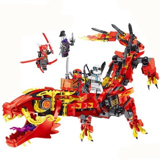 Bộ xếp hình lego ninjago rồng đỏ chiến đấu zm4011 gồm 538 chi tiết. lego xếp hình đồ chơi thông minh