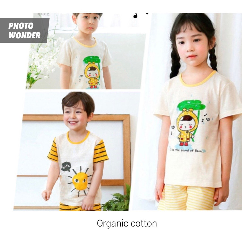 (Organic cotton) Áo cotton xước / cotton giấy bé trai bé gái Maykids