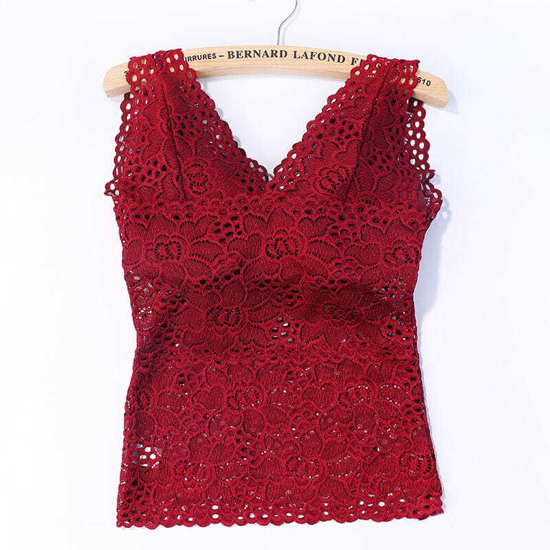 Áo Lót Hai Dây Phối Ren Có Mút Đệm Ngực Thiết Kế Ôm Dáng Quyến Rũ Thời Trang 2022