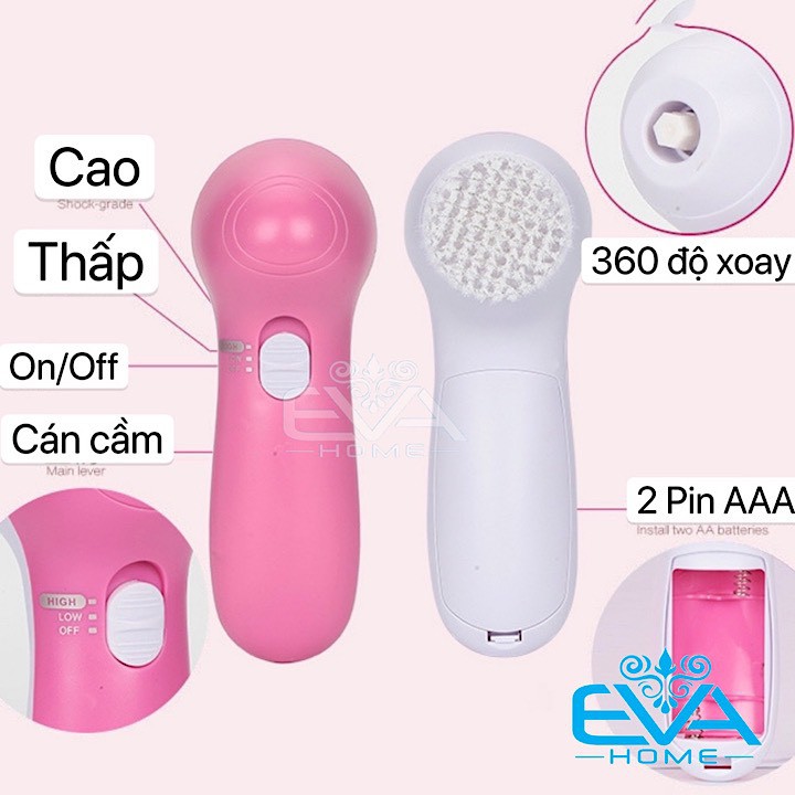 Máy Rửa Mặt Massage 5 Trong 1 Beauty Care Tặng Kèm Pin Sử Dụng M627