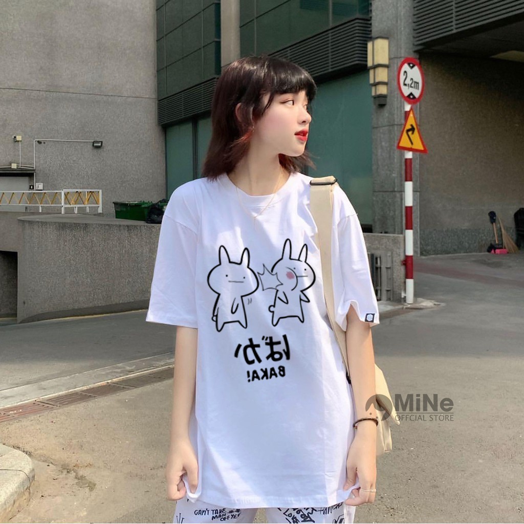 ÁO THUN UNISEX AOMI THO BAKA TAY NGẮN TAY LỠ NAM NỮ CHẤT LƯỢNG CAO